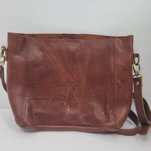 Portland Leather Co Women's Brown Leather Crossbody Bag